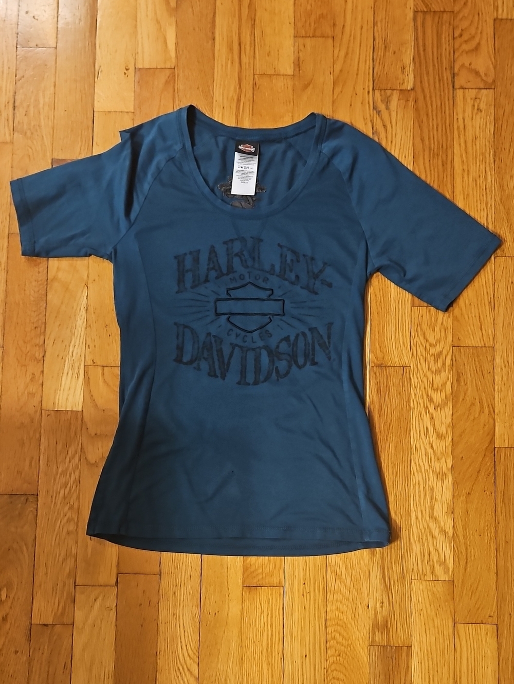 Harley-Davidson Women's Deep Teal Logo Scoop Tee